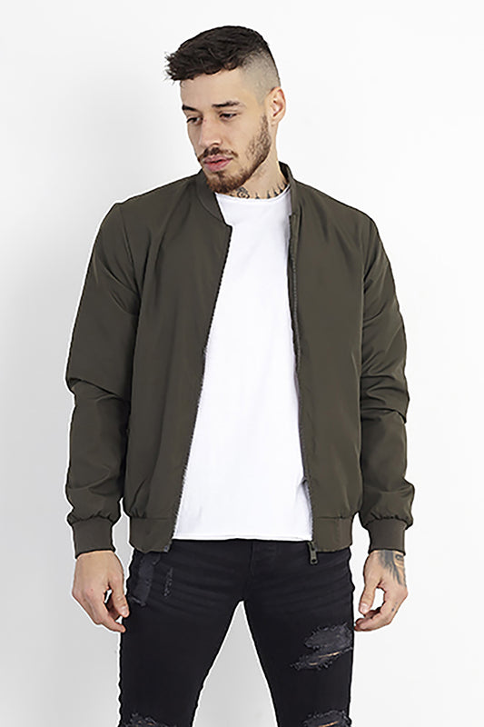 Brave Soul Khaki Bomber Jacket - Khaki Image 1