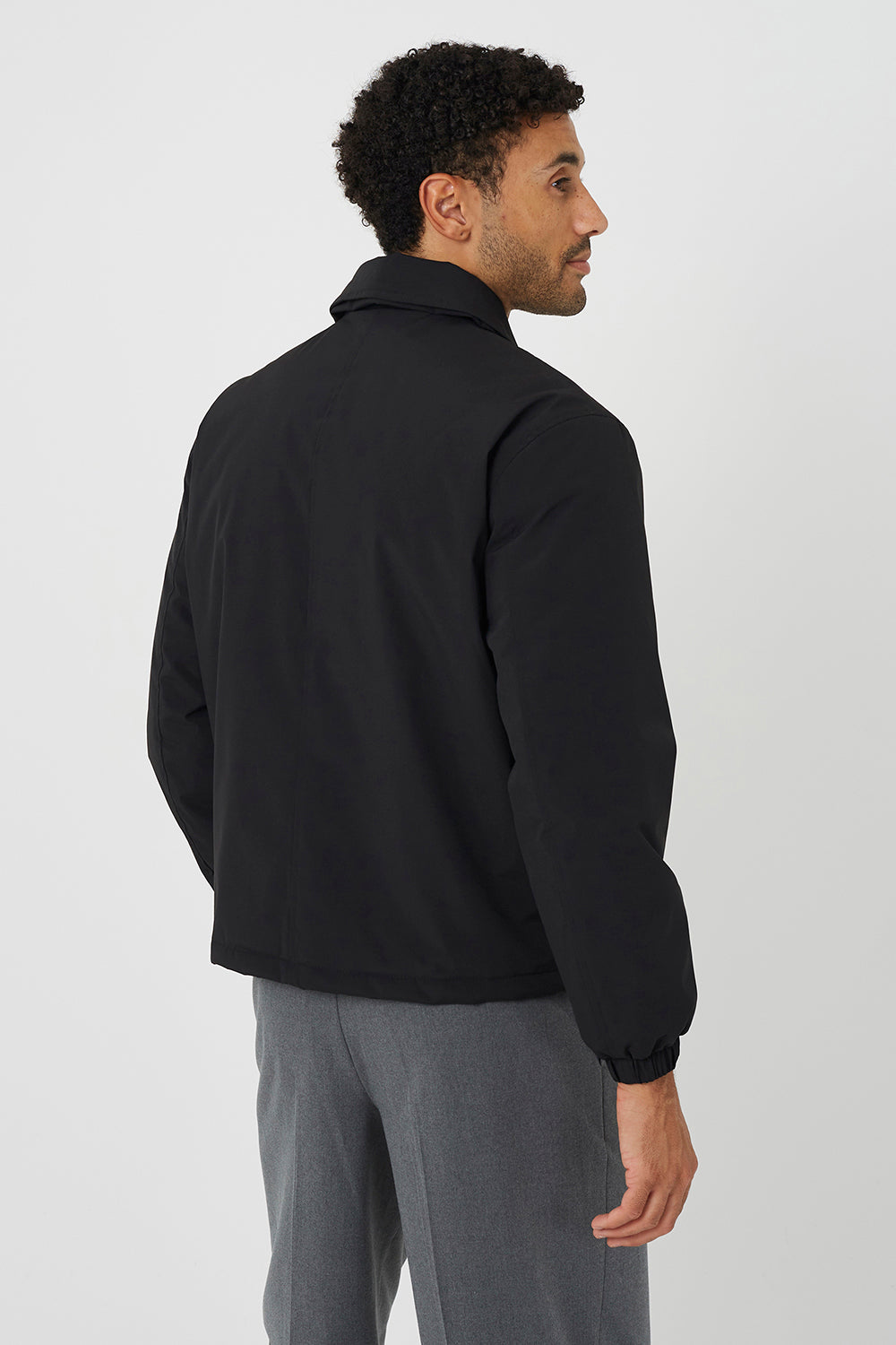 Brave Soul Black Collared Padded Jacket - Black Image 2
