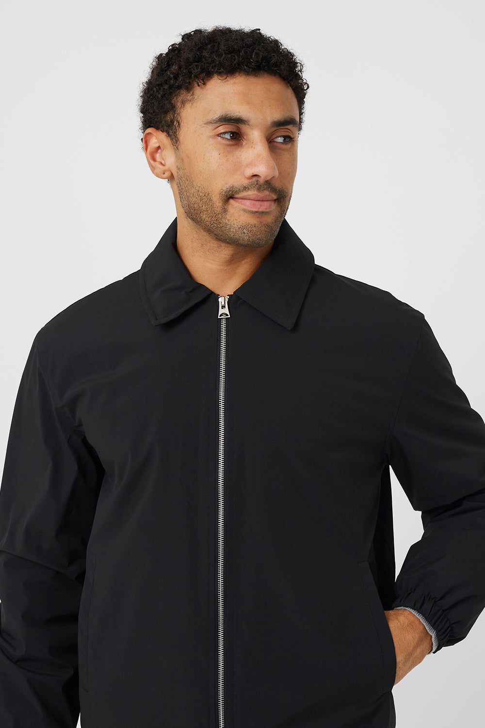 Brave Soul Black Collared Padded Jacket - Black Image 4