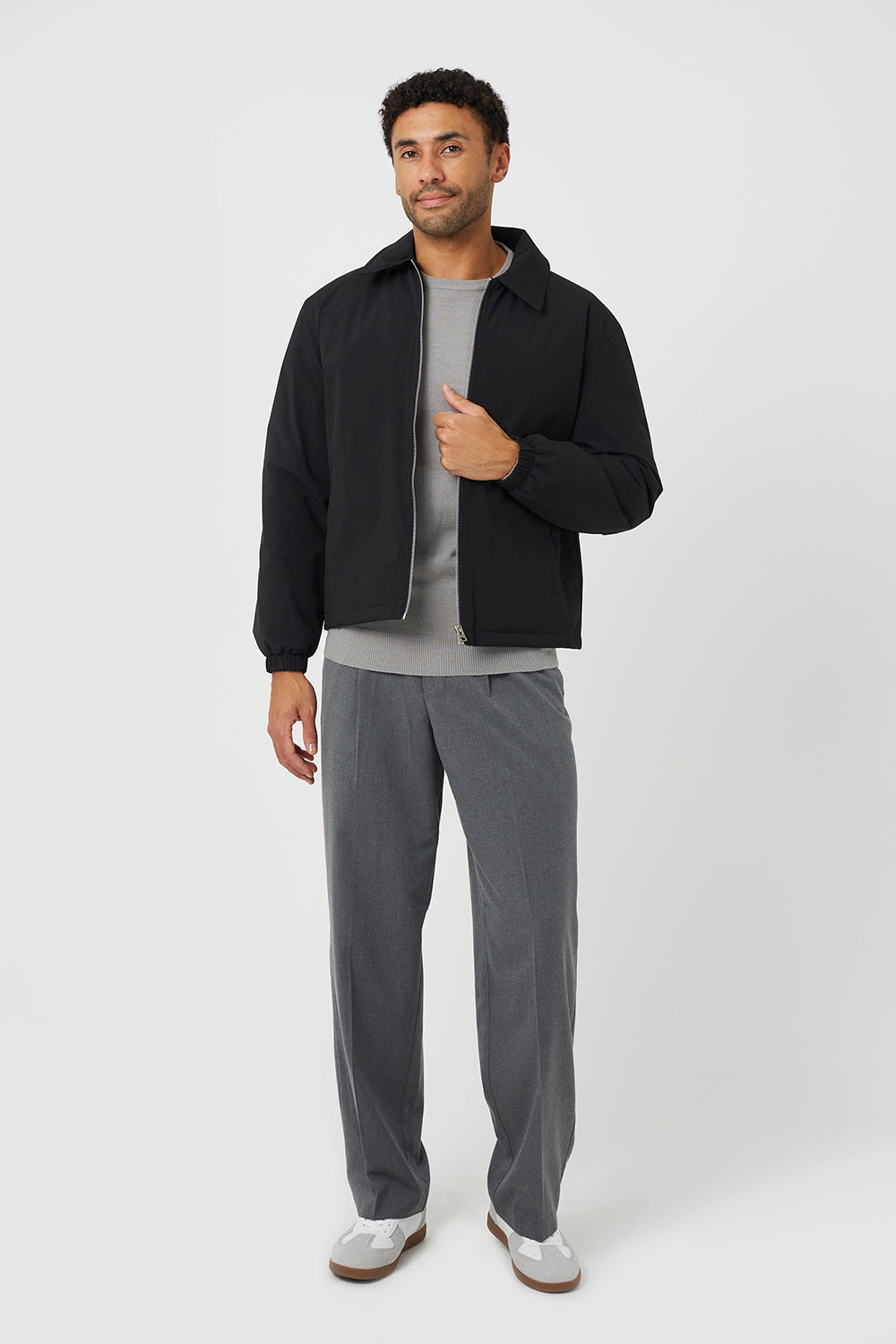 Brave Soul Black Collared Padded Jacket - Black Image 3