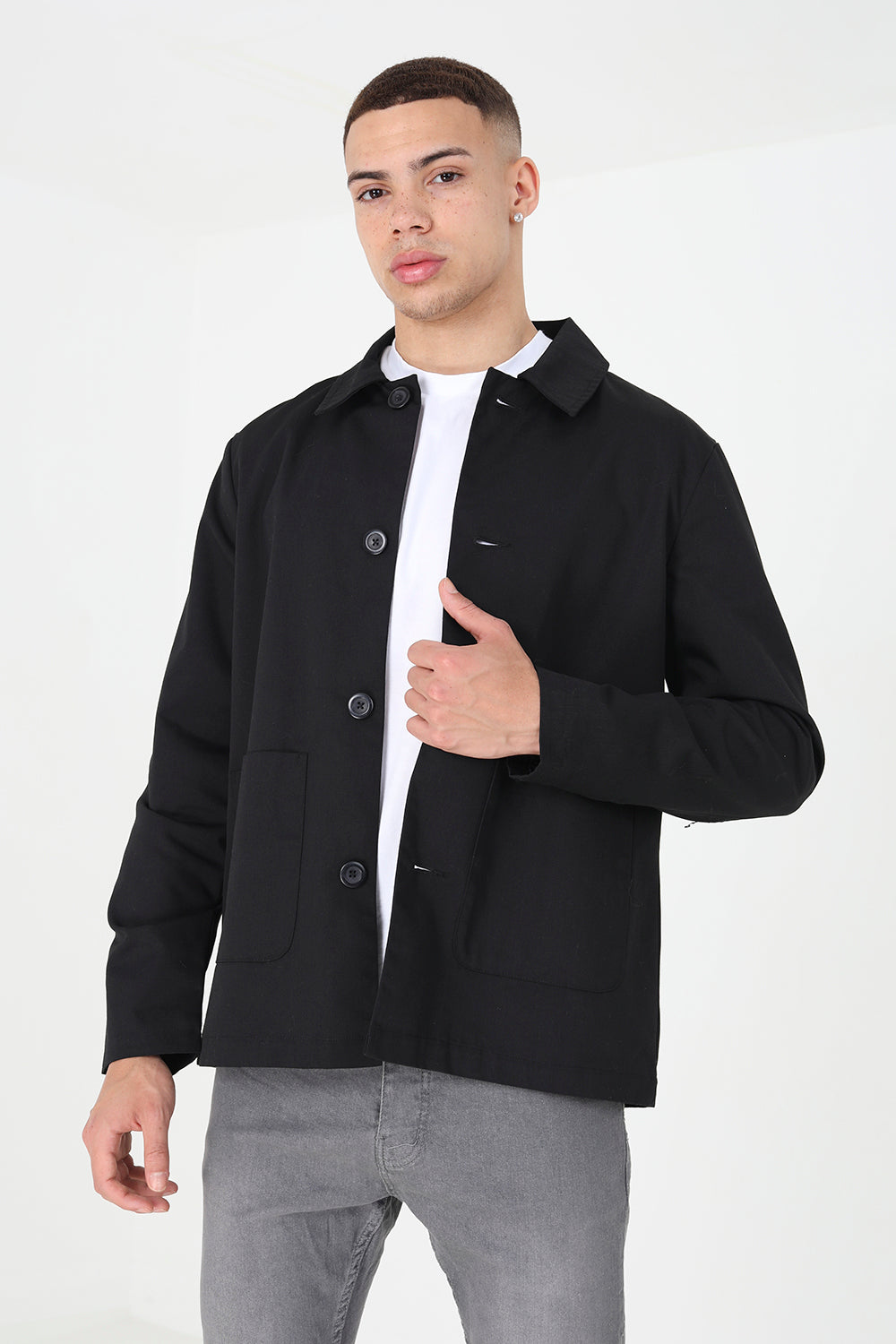 Brave Soul Black Patch Pocket Coach Jacket - Black Image 1