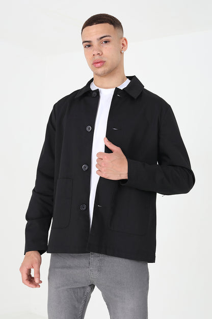 Brave Soul Black Patch Pocket Coach Jacket - Black Image 1