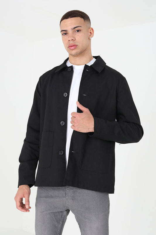 Brave Soul Black Patch Pocket Coach Jacket - Black Image 1