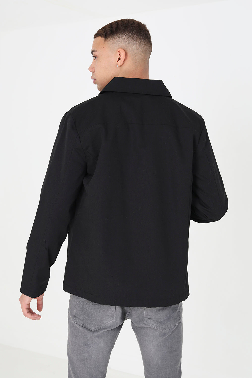 Brave Soul Black Patch Pocket Coach Jacket - Black Image 2