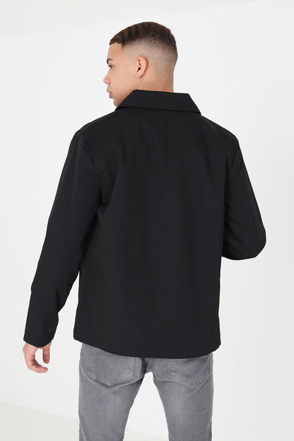 Brave Soul Black Patch Pocket Coach Jacket - Black Image 2