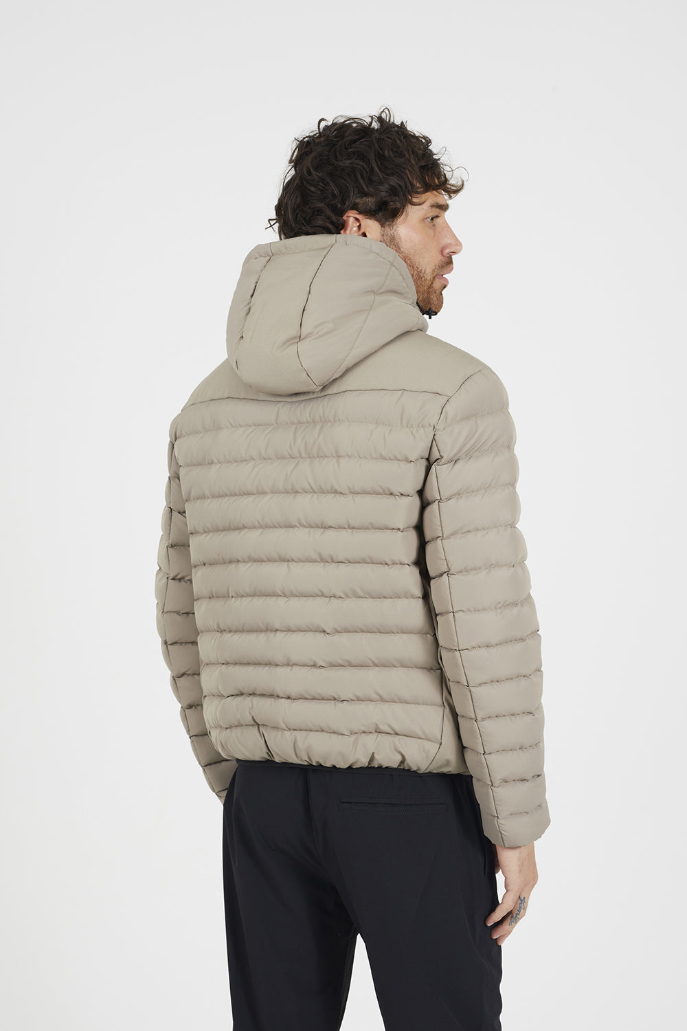 Brave Soul Taupe Padded Hooded Jacket - Taupe Image 2