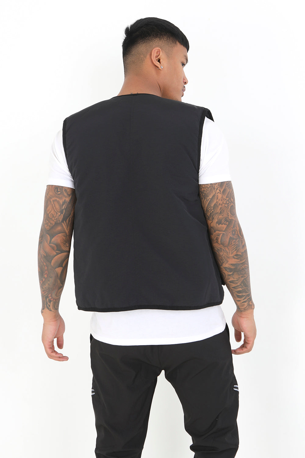 Brave Soul Black Utility Style Padded Vest - Black Image 2