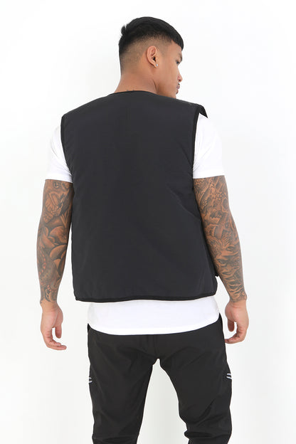 Brave Soul Black Utility Style Padded Vest - Black Image 2