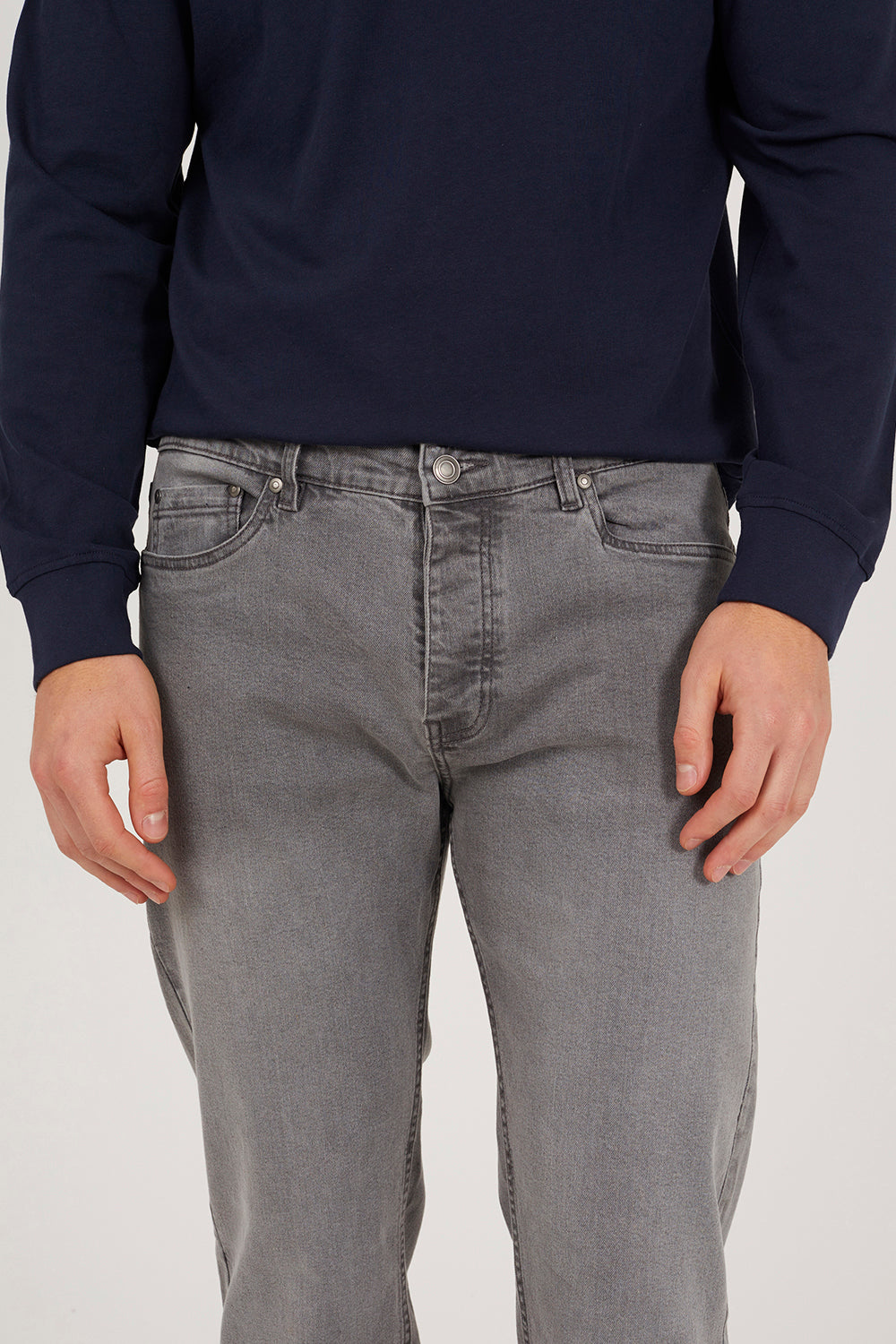 Brave Soul Grey Straight Leg Jeans - Grey Image 4