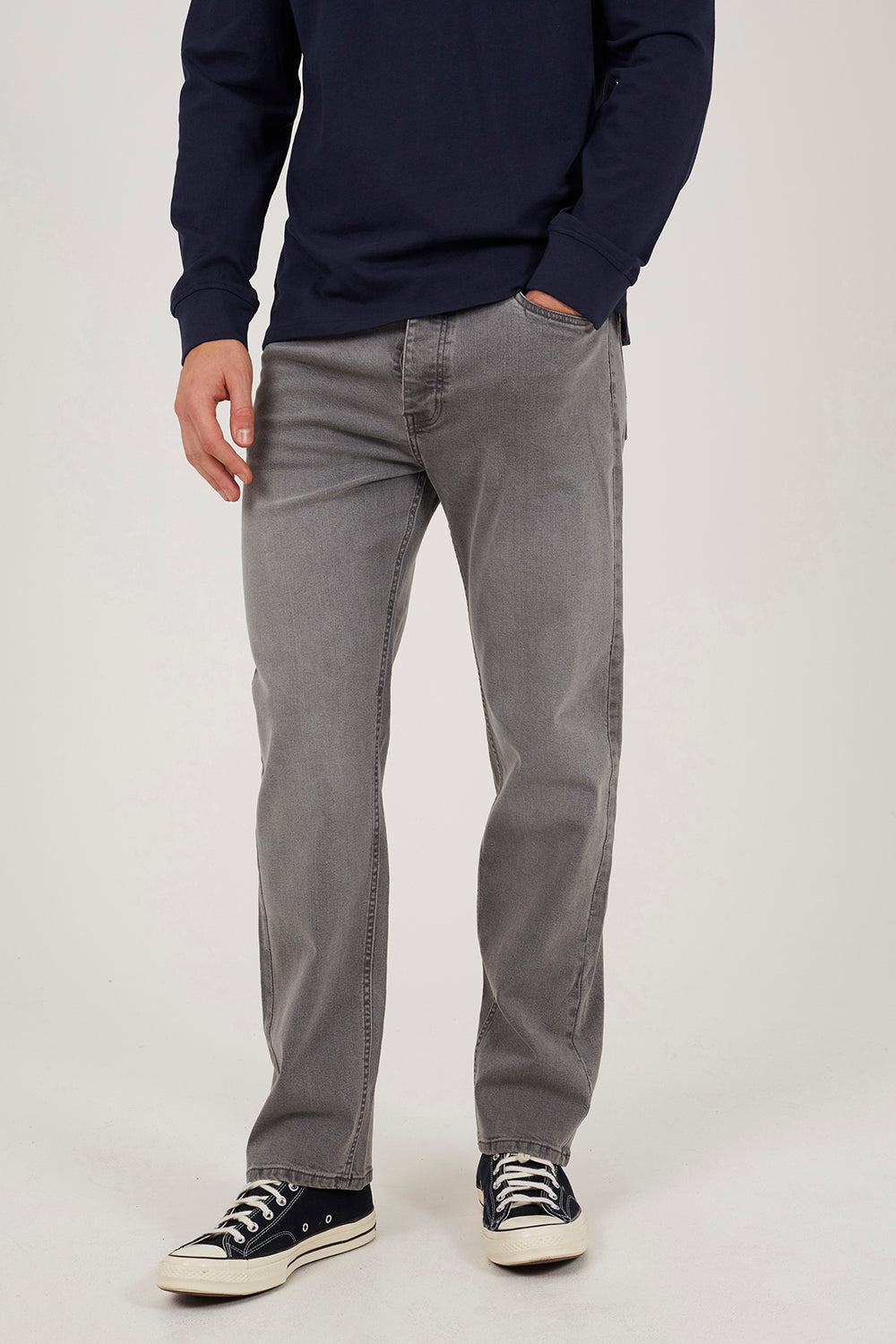 Brave Soul Grey Straight Leg Jeans - Grey Image 1