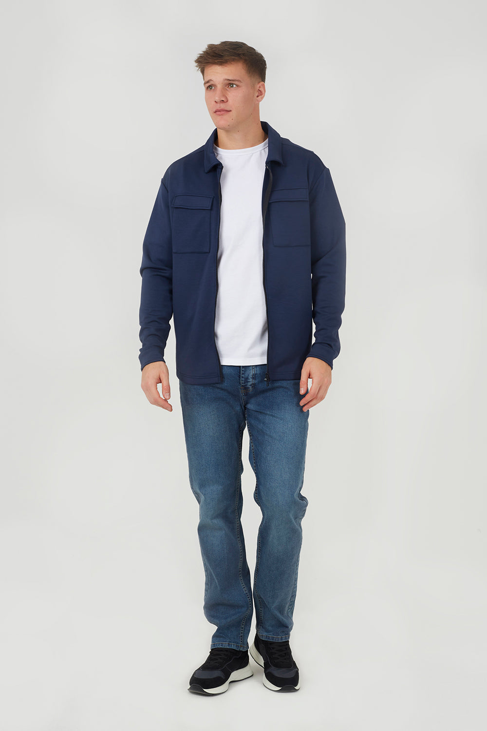 Brave Soul Mid Blue Straight Leg Jeans - Mid Blue Image 3