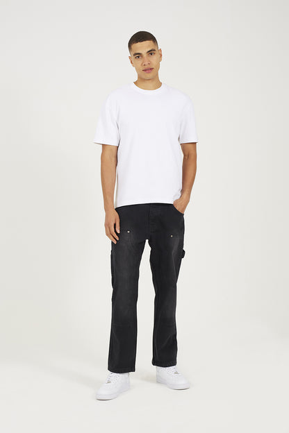 Brave Soul Charcoal Loose Fit Carpenter Style Denim Jeans - Charcoal Image 3