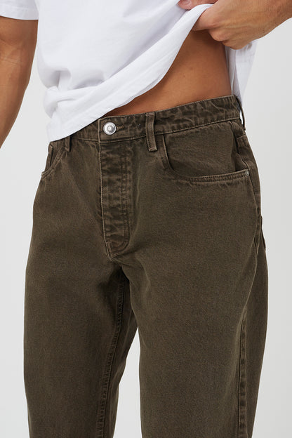 Brave Soul Brown Wide Leg Denim Jeans With Side Hem Split Detail - Brown Image 4
