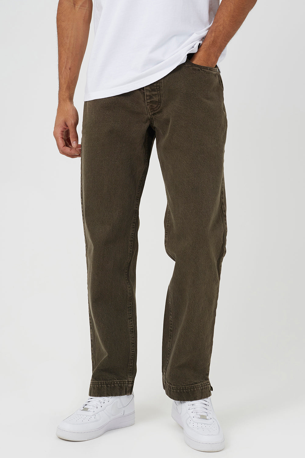Brave Soul Brown Wide Leg Denim Jeans With Side Hem Split Detail - Brown Image 1