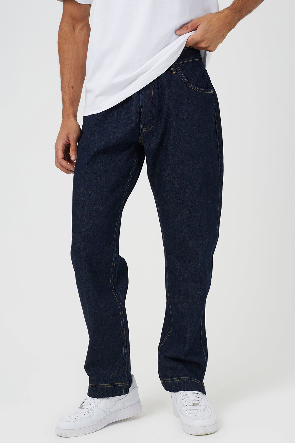 Brave Soul Blue Wide Leg Denim Jeans With Side Hem Split Detail - Blue Image 1