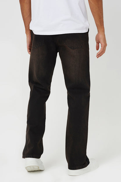 Brave Soul Brown Loose Fit Denim Jeans With Split Hem - Brown Image 2