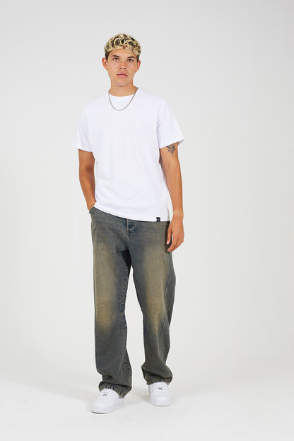 Brave Soul Mid Blue Wide Leg Seam Detail Denim Jeans - Mid Blue Image 3