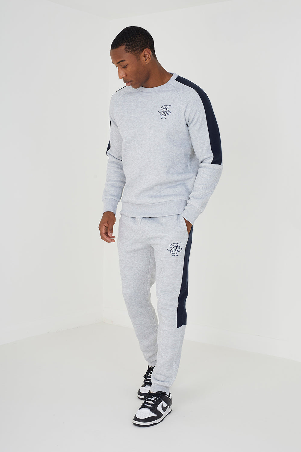 Brave Soul Grey Cut & Sew Joggers - Grey Image 1