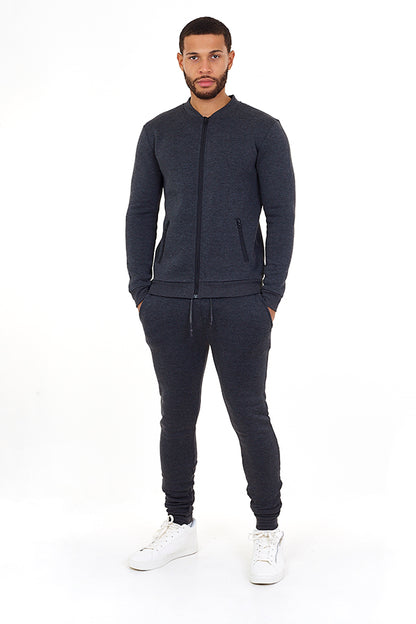 Brave Soul Charcoal Slim Fit Tracksuit - Charcoal Image 1