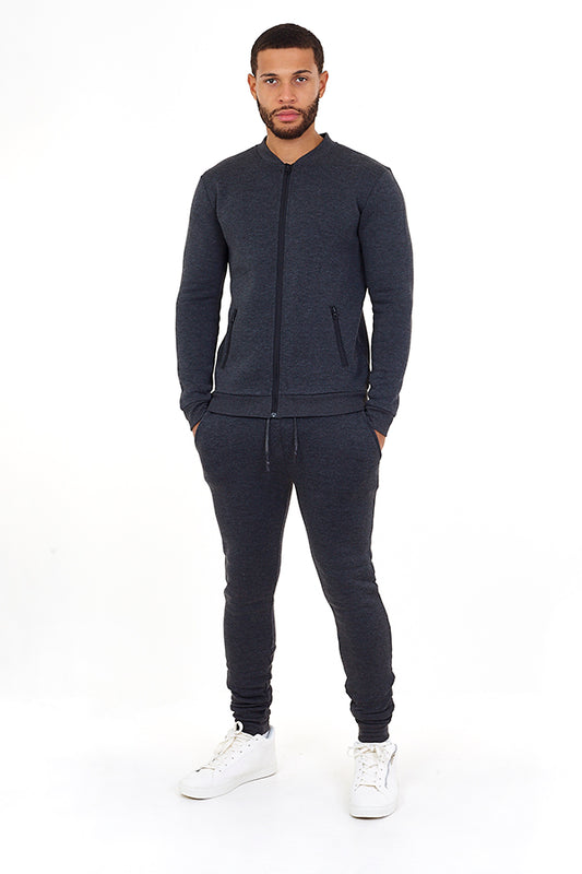 Brave Soul Charcoal Slim Fit Tracksuit - Charcoal Image 1