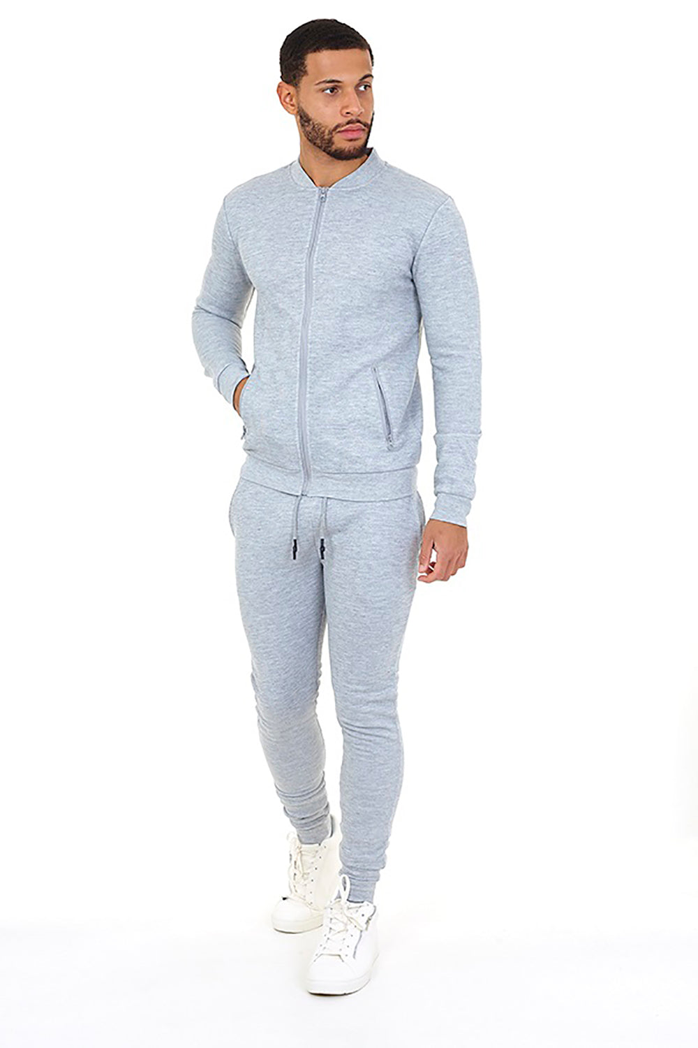 Brave Soul Grey Slim Fit Tracksuit - Grey Image 1