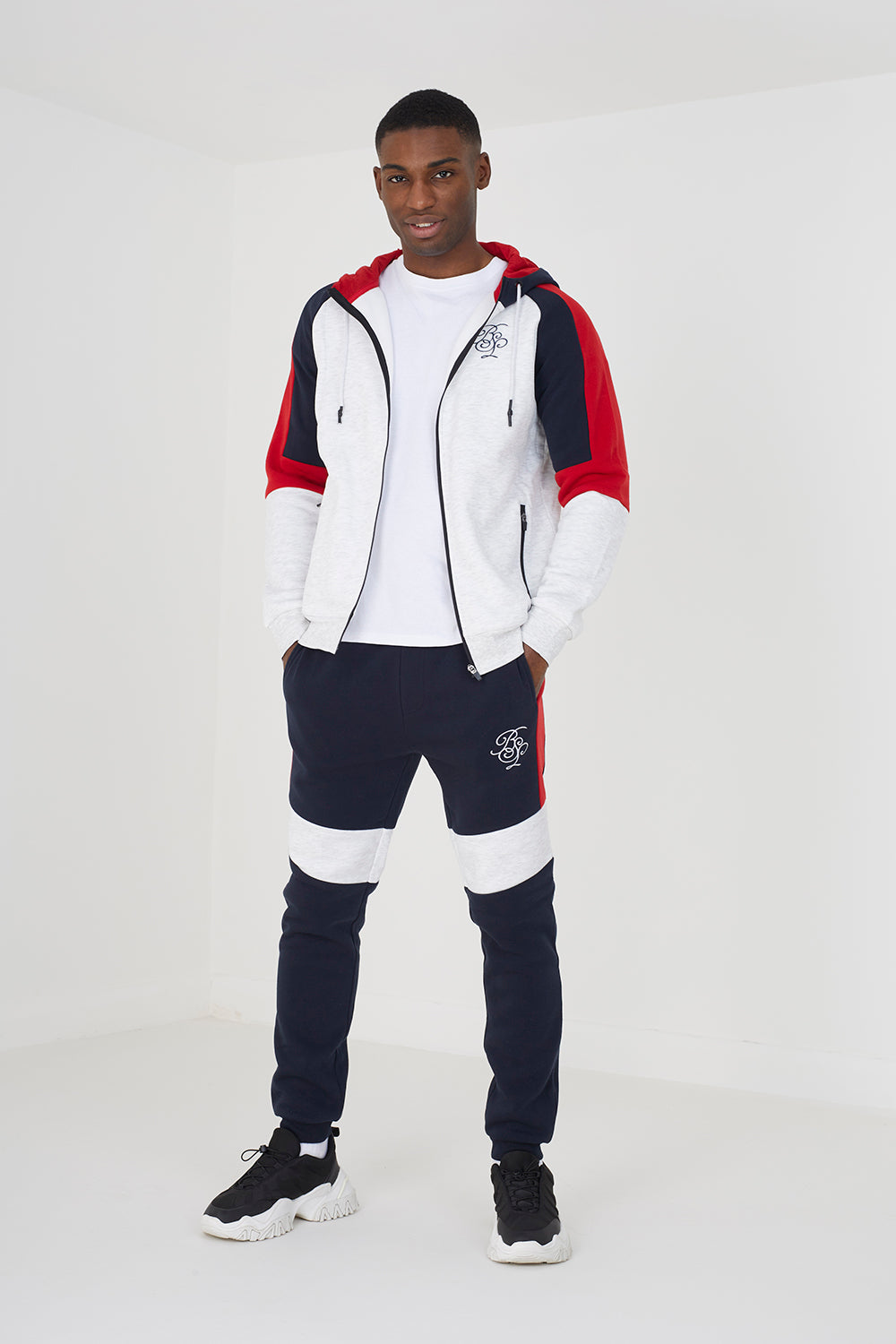 Brave Soul Ecru Zip Through Hoodie & Jogger Co-ord Set - Ecru Image 1