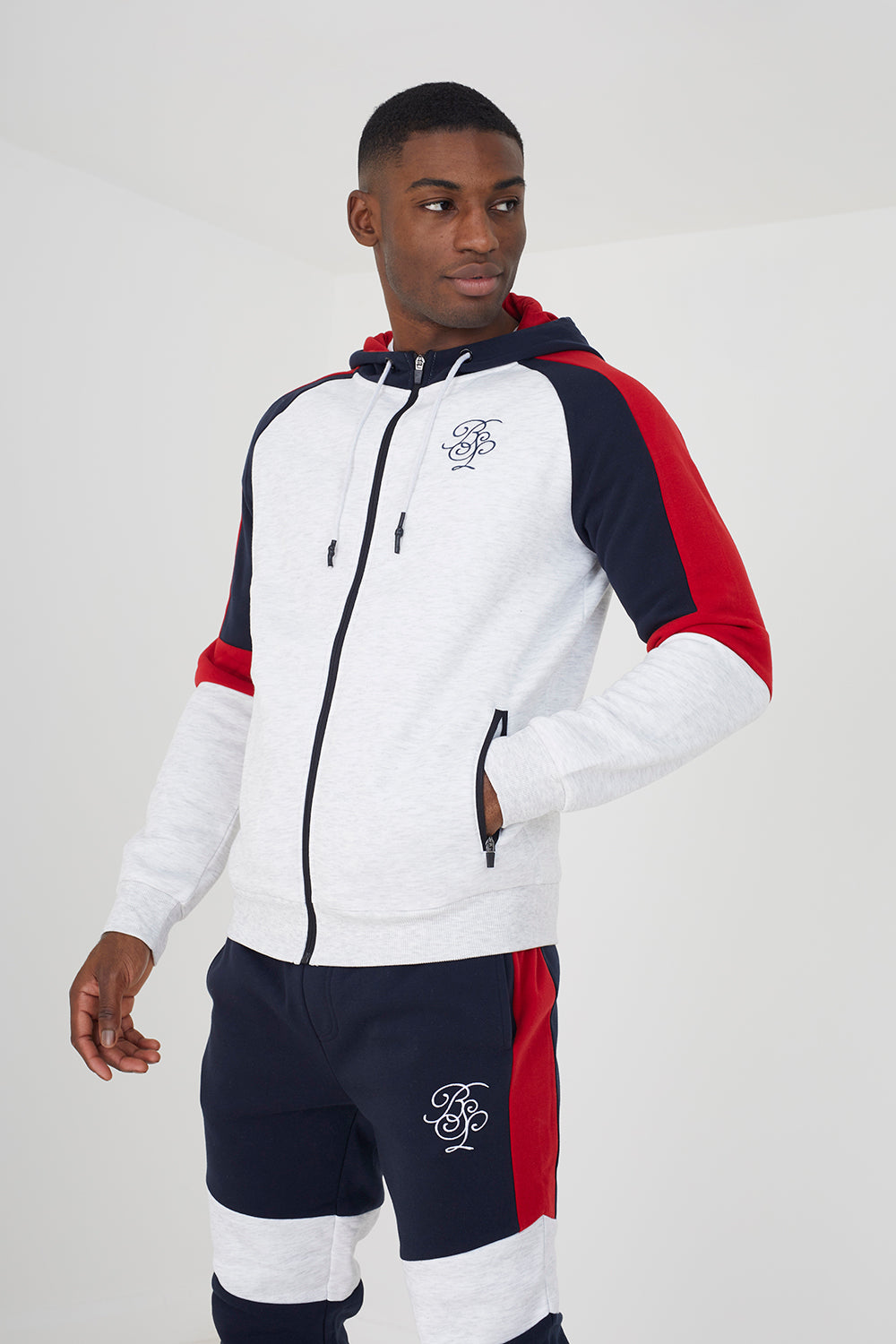 Brave Soul Ecru Zip Through Hoodie & Jogger Co-ord Set - Ecru Image 3