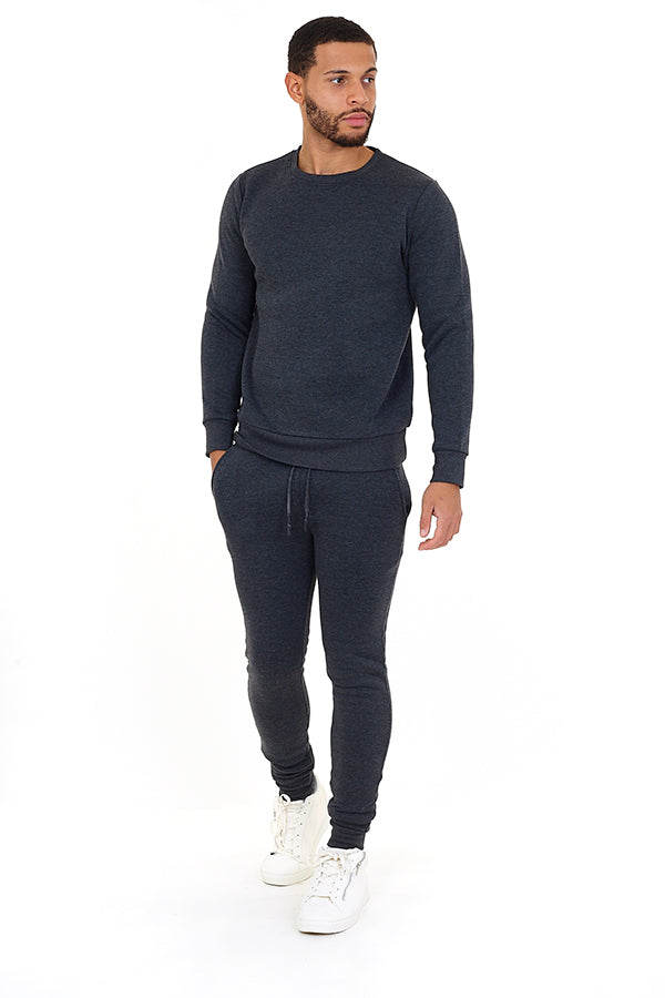 Brave Soul Charcoal Sweatshirt and Jogger Set - Charcoal Image 1
