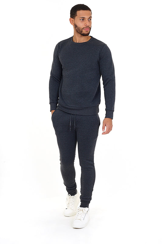 Brave Soul Charcoal Sweatshirt and Jogger Set - Charcoal Image 1