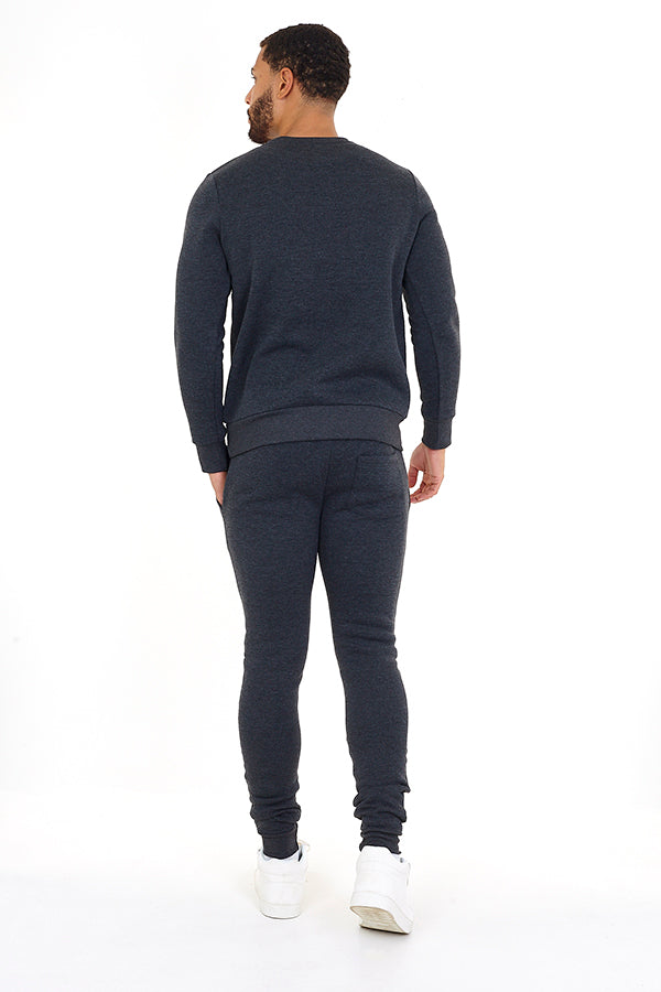 Brave Soul Charcoal Sweatshirt and Jogger Set - Charcoal Image 2