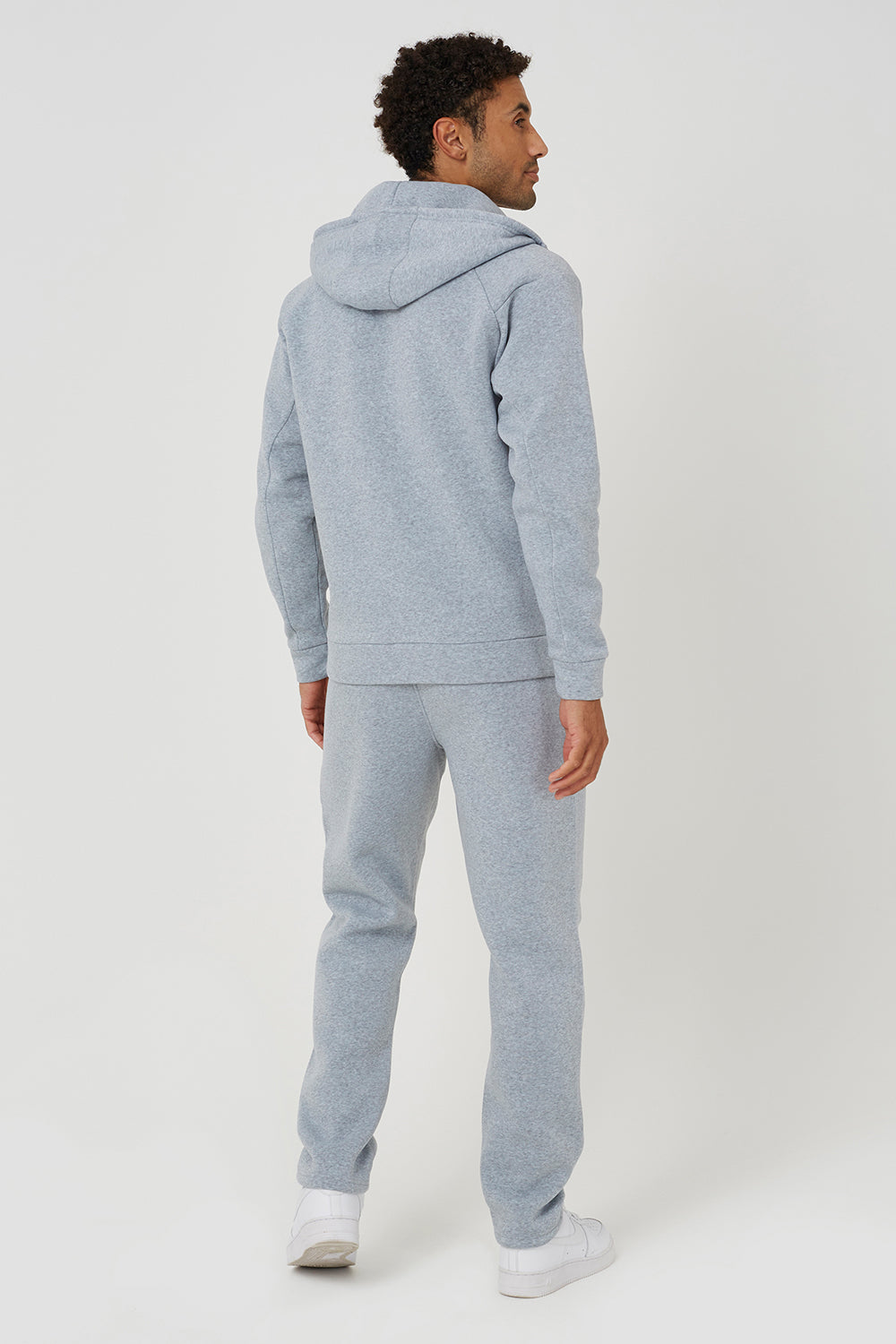 Brave Soul Light Grey Zip Through Hoodie & Jogger Co-Ord - Light Grey Image 2