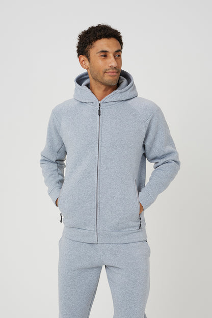 Brave Soul Light Grey Zip Through Hoodie & Jogger Co-Ord - Light Grey Image 3