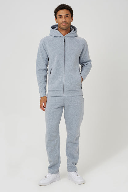 Brave Soul Light Grey Zip Through Hoodie & Jogger Co-Ord - Light Grey Image 1