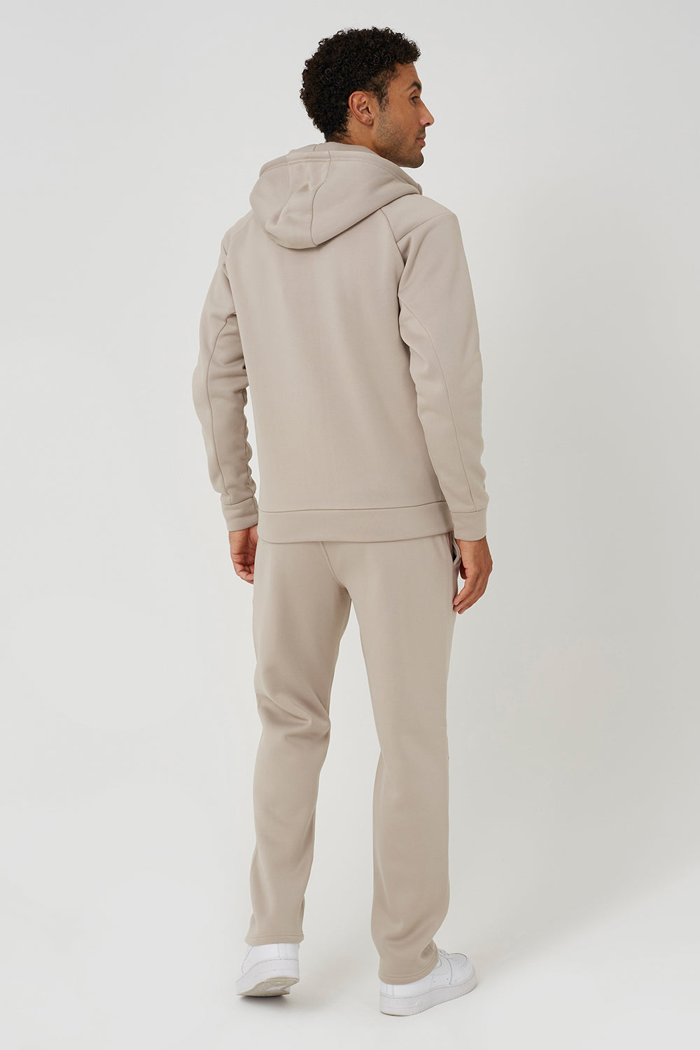 Brave Soul Light Sand Zip Through Hoodie & Jogger Co-Ord - Light Sand Image 2