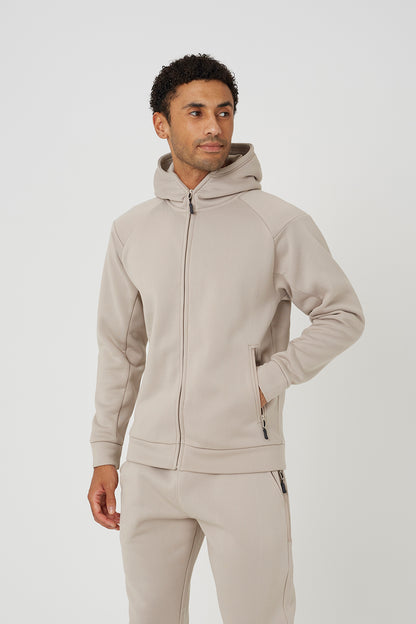 Brave Soul Light Sand Zip Through Hoodie & Jogger Co-Ord - Light Sand Image 3