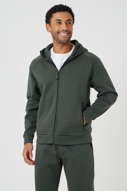 Brave Soul Green Zip Through Hoodie & Jogger Co-Ord - Green Image 4