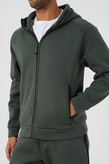 Brave Soul Green Zip Through Hoodie & Jogger Co-Ord - Green Image 5