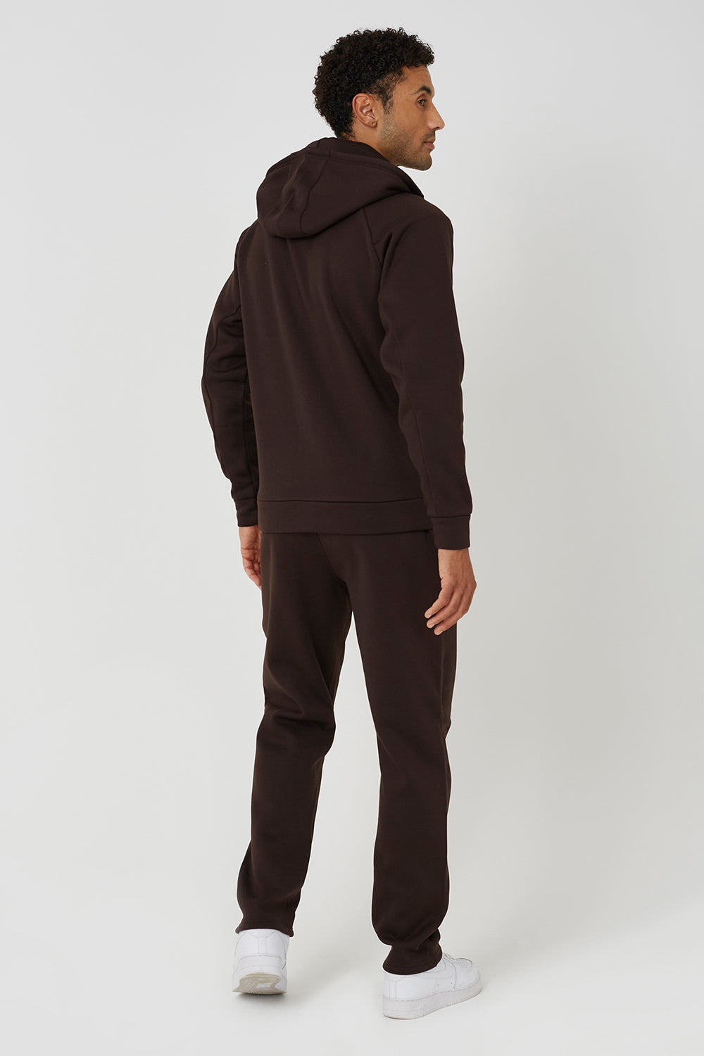 Brave Soul Chocolate Zip Through Hoodie & Jogger Co-Ord - Chocolate Image 2