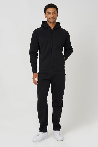 Brave Soul Black Zip Through Hoodie & Jogger Co-Ord - Black Image 1
