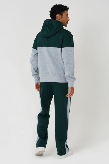 Brave Soul Green Relaxed Fit Colourblock Hoodie & Wide Leg Jogger Co-Ord - Green Image 2