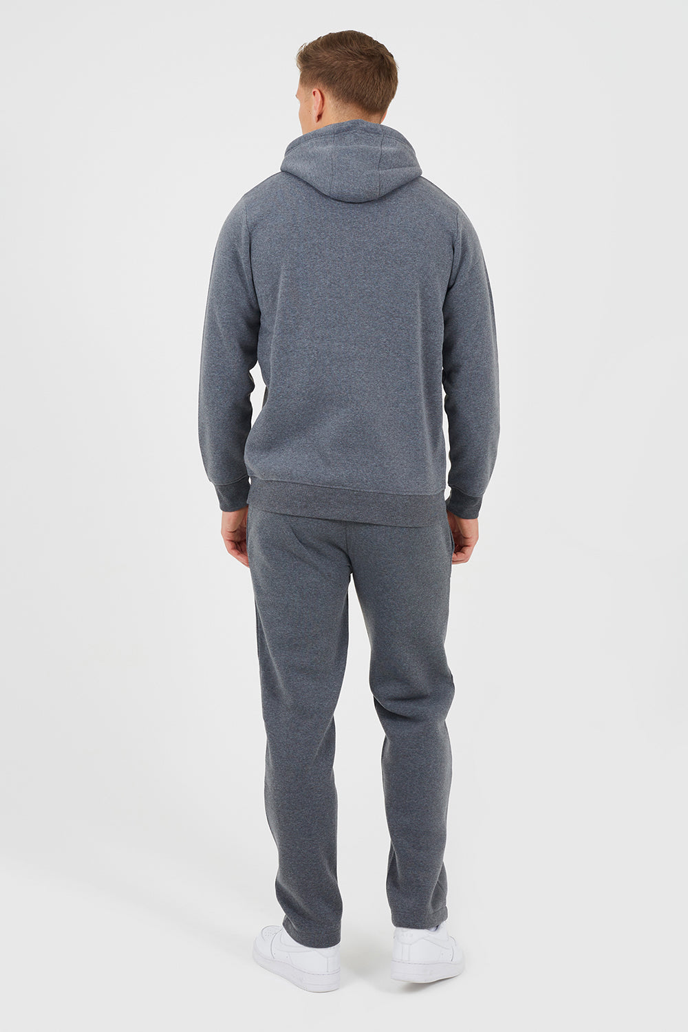 Brave Soul Charcoal Crossover Neck Hoodie and Joggers Set - Charcoal Image 2