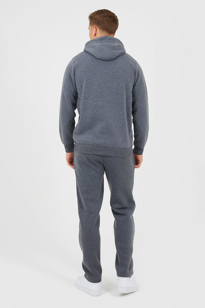 Brave Soul Charcoal Crossover Neck Hoodie and Joggers Set - Charcoal Image 2