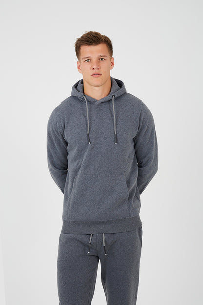 Brave Soul Charcoal Crossover Neck Hoodie and Joggers Set - Charcoal Image 3