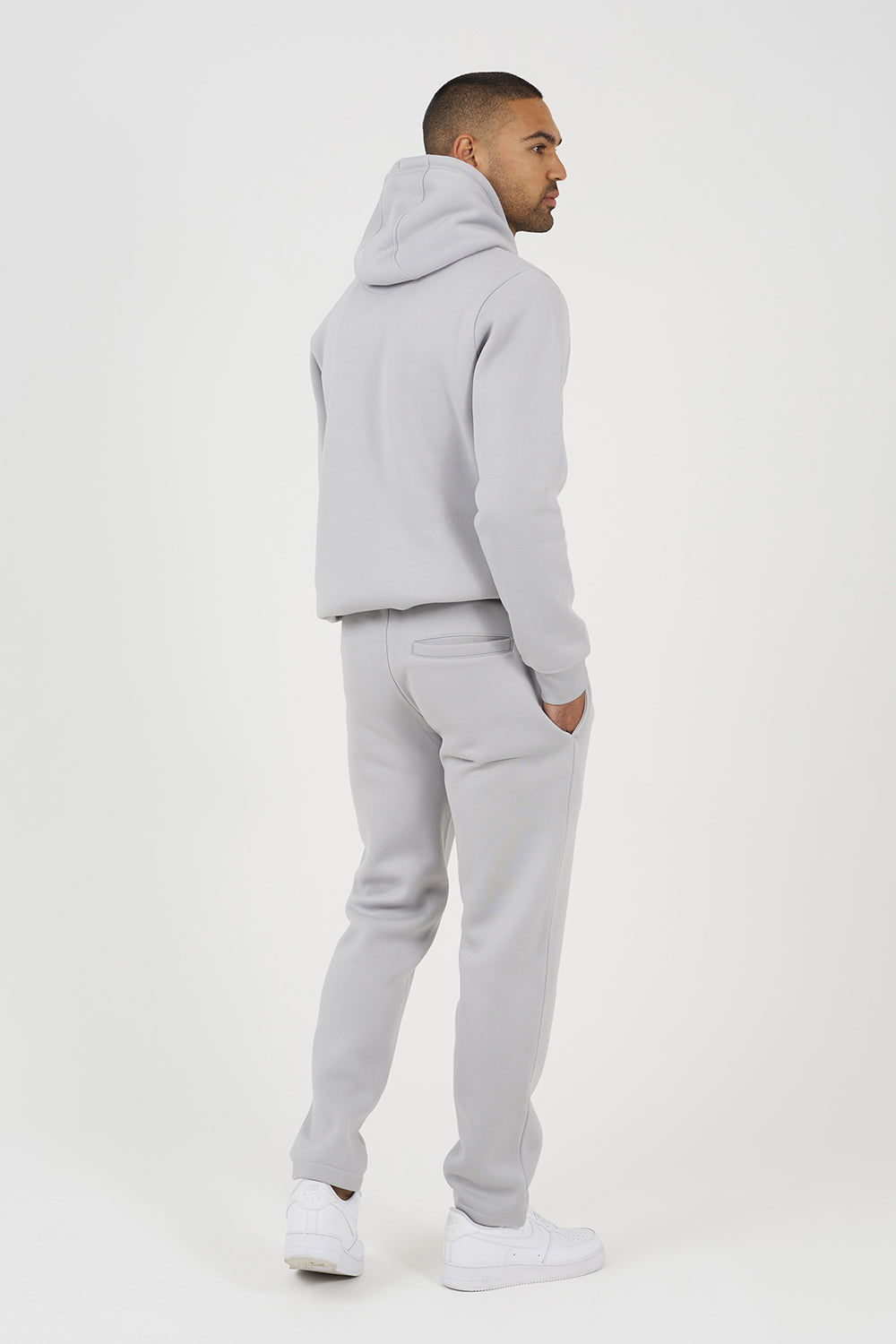 Brave Soul Grey Crossover Neck Hoodie and Joggers Set - Grey Image 2