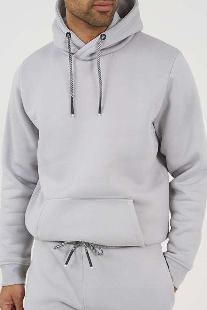 Brave Soul Grey Crossover Neck Hoodie and Joggers Set - Grey Image 4