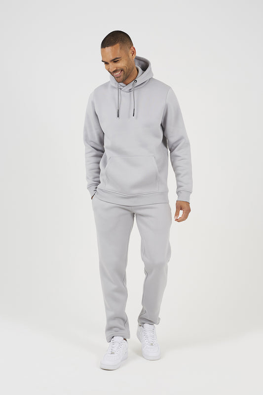 Brave Soul Grey Crossover Neck Hoodie and Joggers Set - Grey Image 1