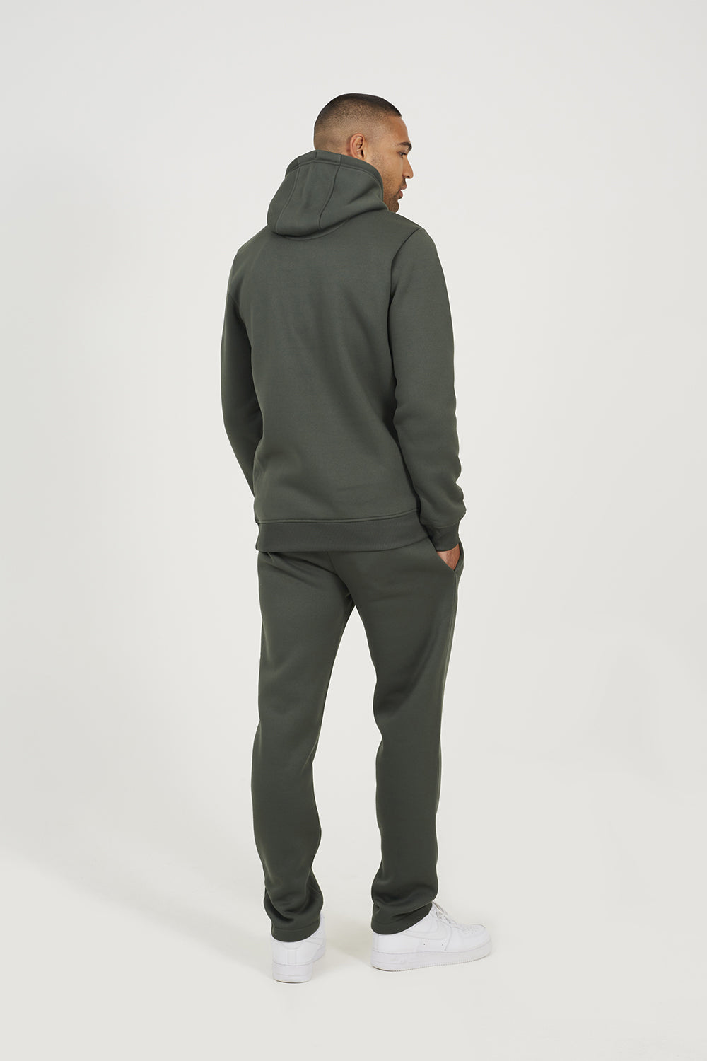 Brave Soul Green Crossover Neck Hoodie and Joggers Set - Green Image 2