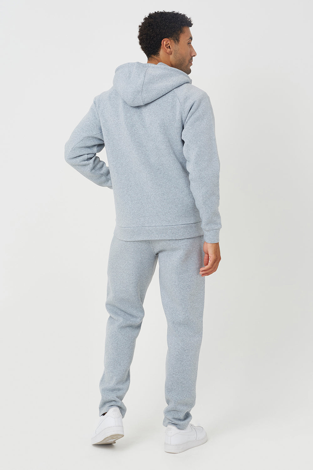 Brave Soul Light Grey Zip Through Hoodie & Jogger Co-Ord - Light Grey Image 2