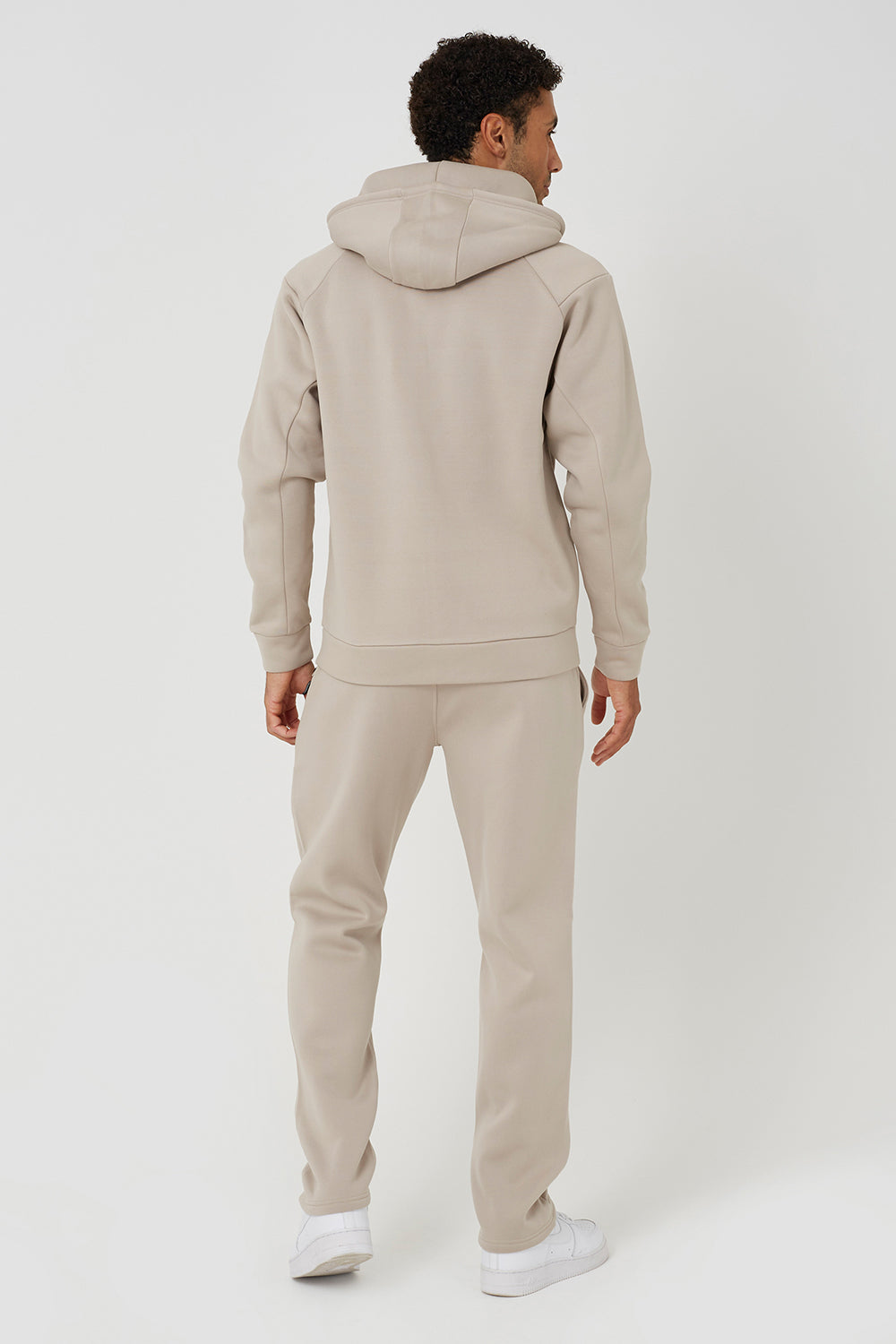 Brave Soul Light Sand Zip Through Hoodie & Jogger Co-Ord - Light Sand Image 2