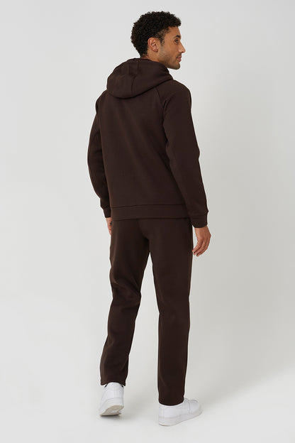 Brave Soul Chocolate Zip Through Hoodie & Jogger Co-Ord - Chocolate Image 2